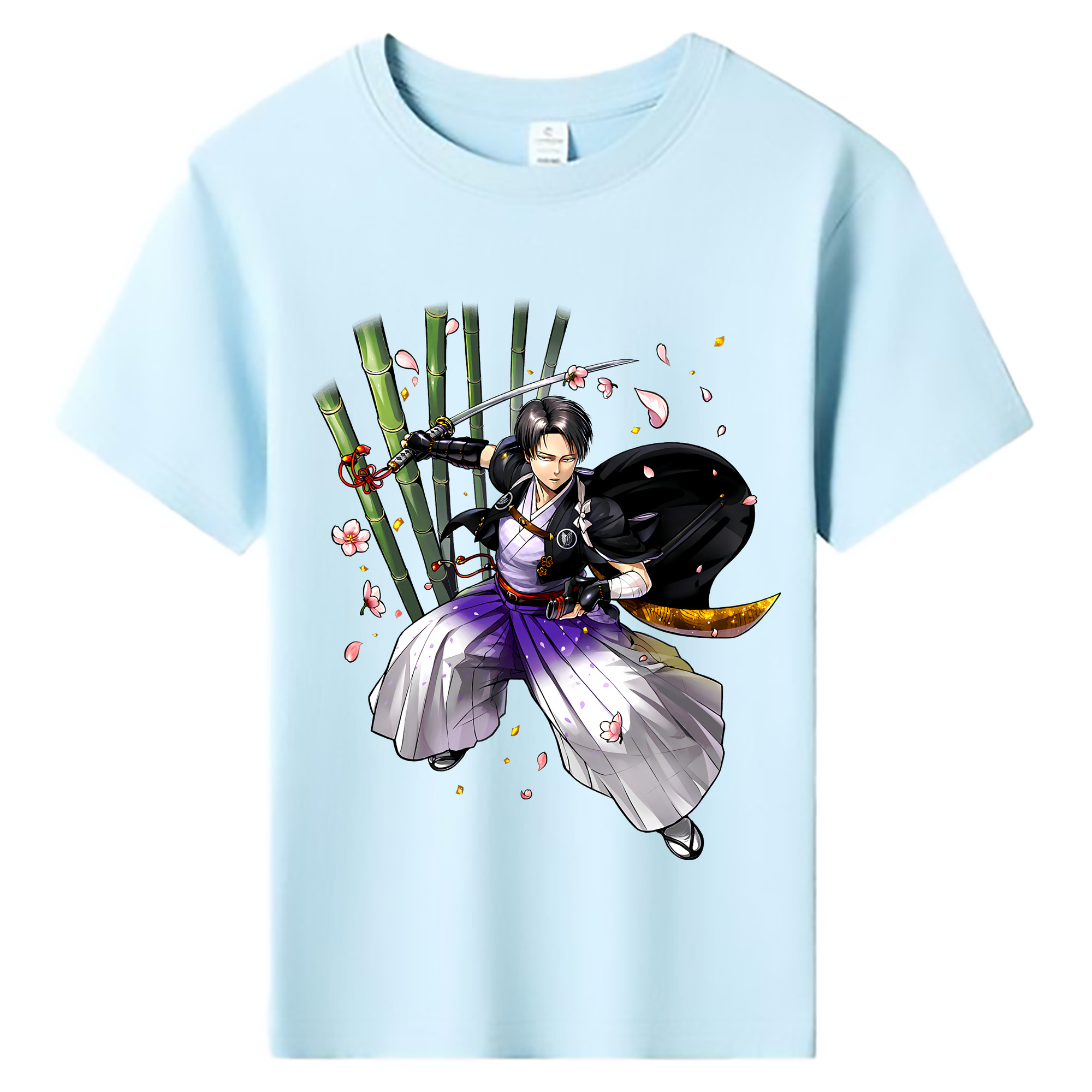 （画像用） 進撃の巨人 リヴァイ·アッカーマン Attack on Titan Levi Ackerman 綿100％キッズTシャツ（フロントプリント）